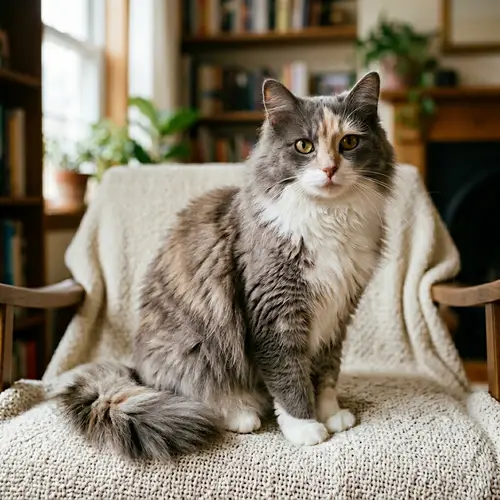 Elegant Female Cat with Cappuccino Highlights | Beautiful Grey Feline