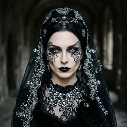 Gothic Elegance: Portrait of a Mysterious Woman