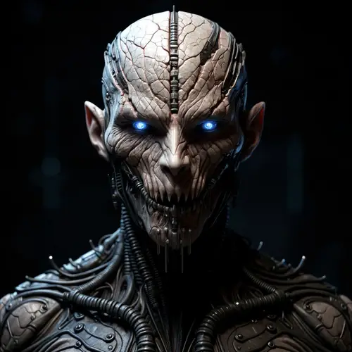 Intricate Cybernetic Portrait | Menacing Humanoid Art