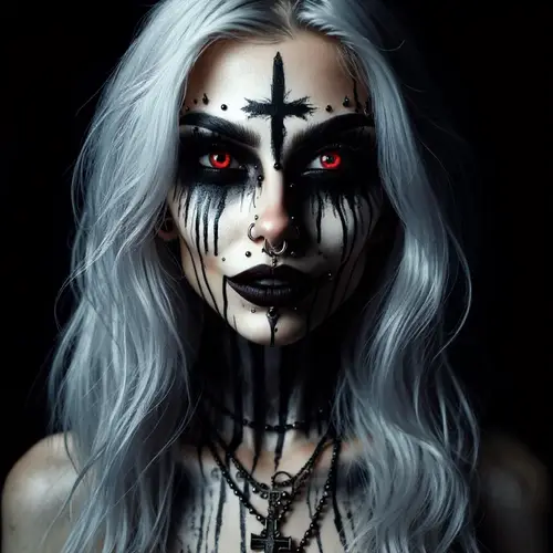 Bold and Eerie Portrait of a Gothic Character