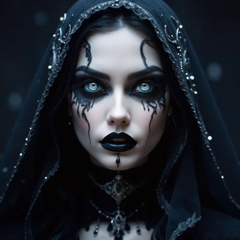 Gothic Elegance: Portrait of a Mysterious Woman