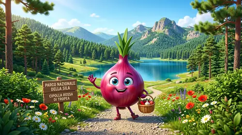 Cheerful Red Onion Character from Tropea