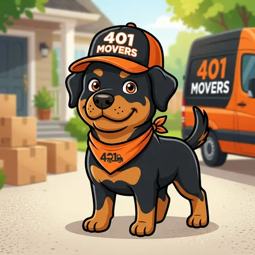 Cute Rottweiler Mascot for 401 Movers