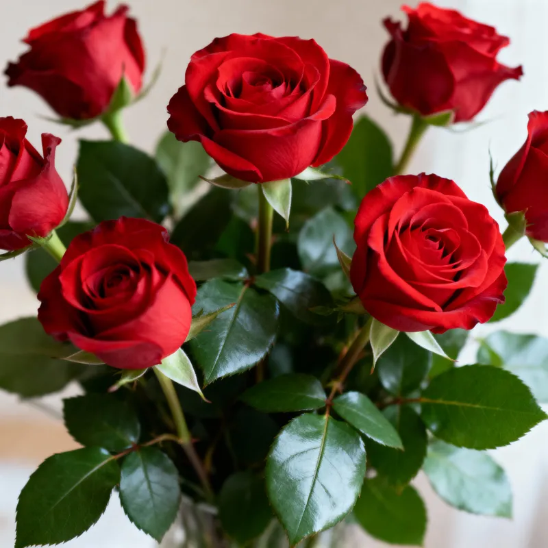 Elegant Fresh Red Roses Bouquet - Romantic Floral Art