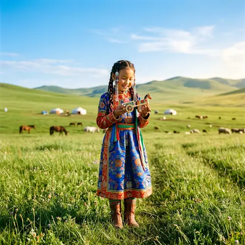 Mongolian Girl in Traditional Deel: A Ten-Year Journey