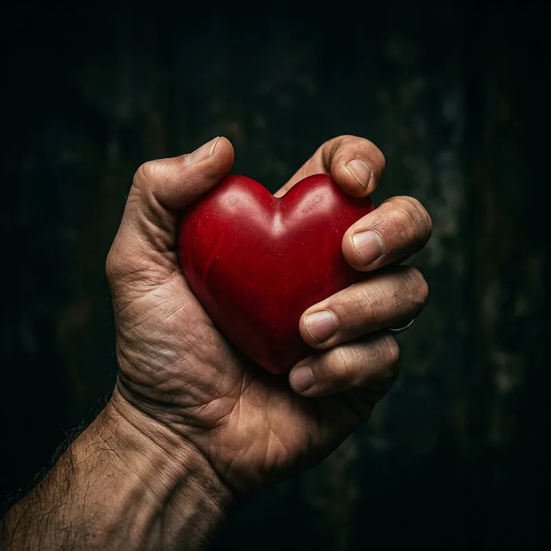 Red Heart in Darkness: A Symbol of Hope