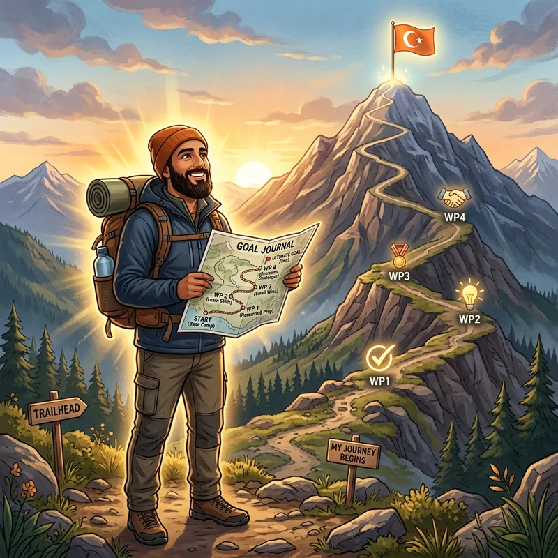 Defining Goals: Path to Success Illustration