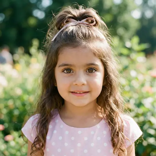 Cute Young Girl with Expressive Eyes Portrait