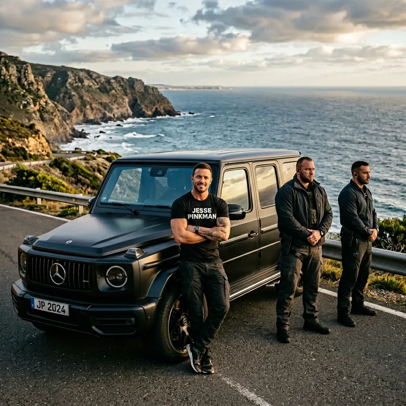 Oceanic Landscape: Top-of-the-Line Mercedes with Jesse Pinkman