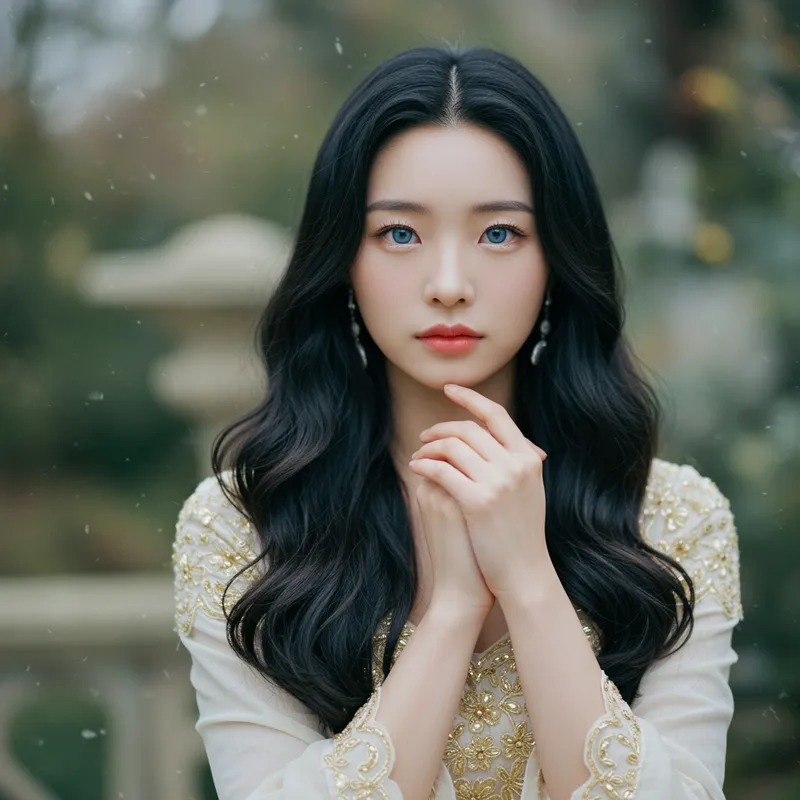 Beautiful Princess-Like Woman: Korean & German Heritage