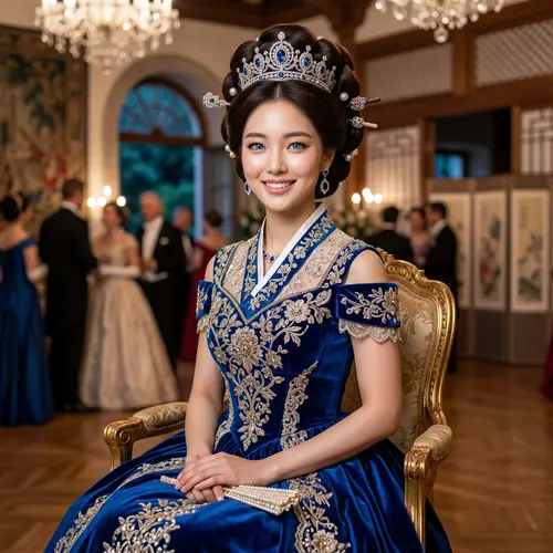 Beautiful Princess-Like Woman: Korean & German Heritage