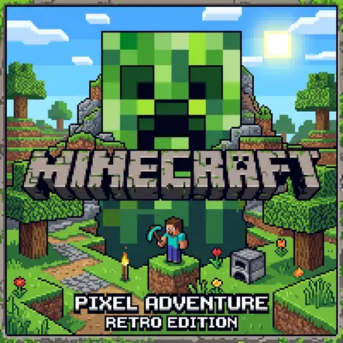 Pixel Art Minecraft Logo Inspired Design