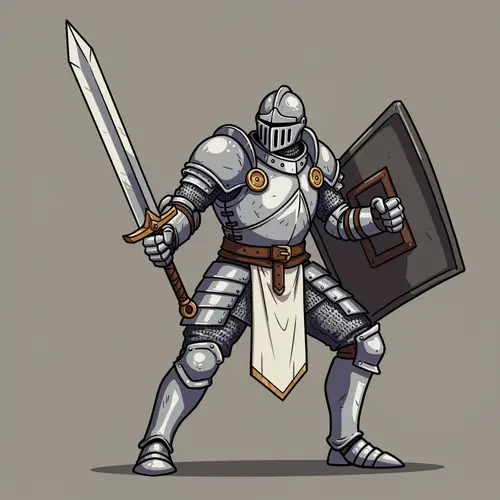 Retro 2D Warrior Sprite for Classic Games