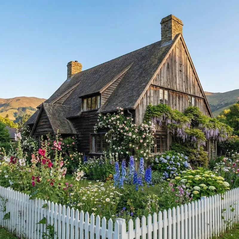 Design a Cozy Home with Wood and Gardens