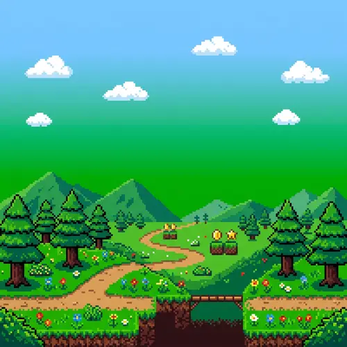 Retro 8-Bit Video Game Background Design