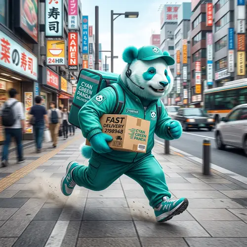 Fast Delivery by Cyan Green Panda