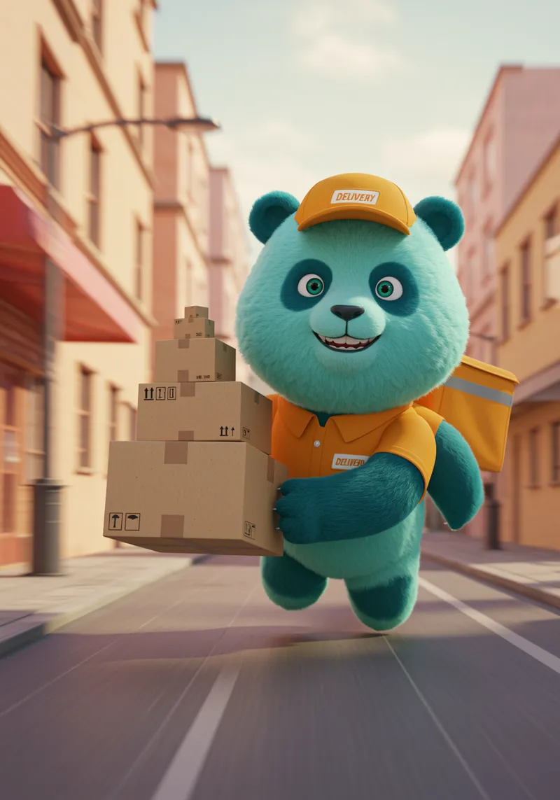 Fast Delivery by Cyan Green Panda