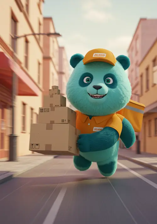 Fast Delivery by Cyan Green Panda