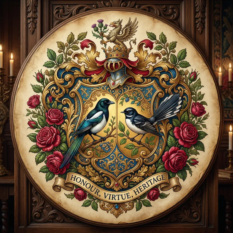 Ornate Noble Family Crest Design Ornate Noble Family Crest Design