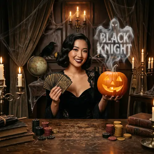 Gothic Halloween Elegance with Black Knight Theme