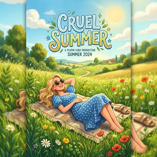 Cruel Summer Movie Poster: Blonde Woman in Blue Dress