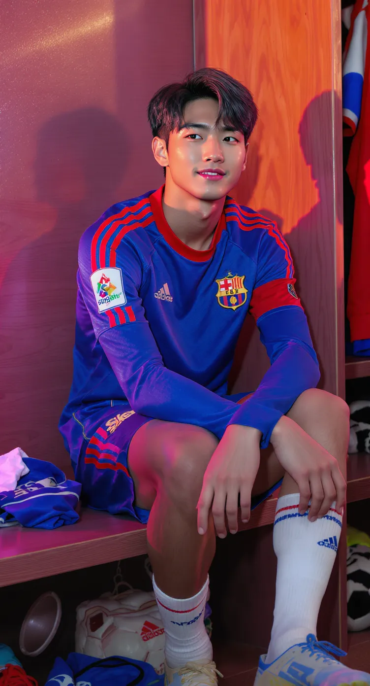 Charismatic Chinese Soccer Star in K-Pop Style