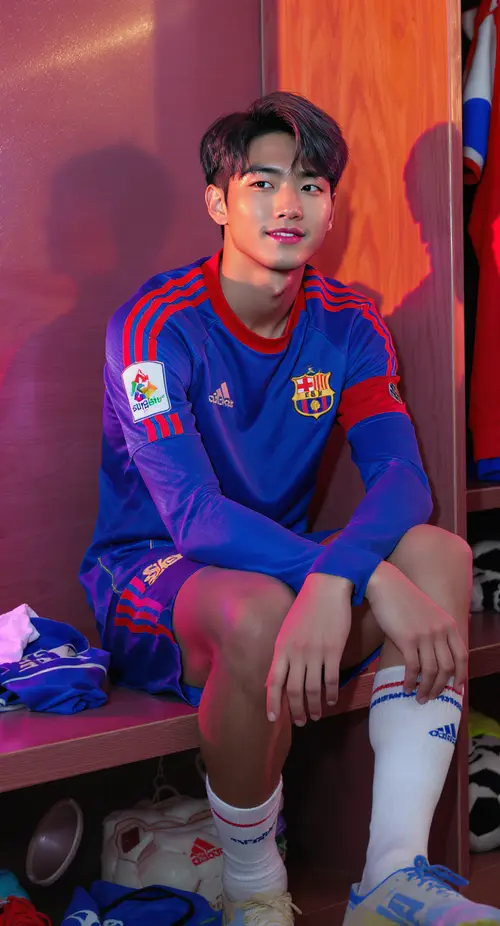 Charismatic Chinese Soccer Star in K-Pop Style