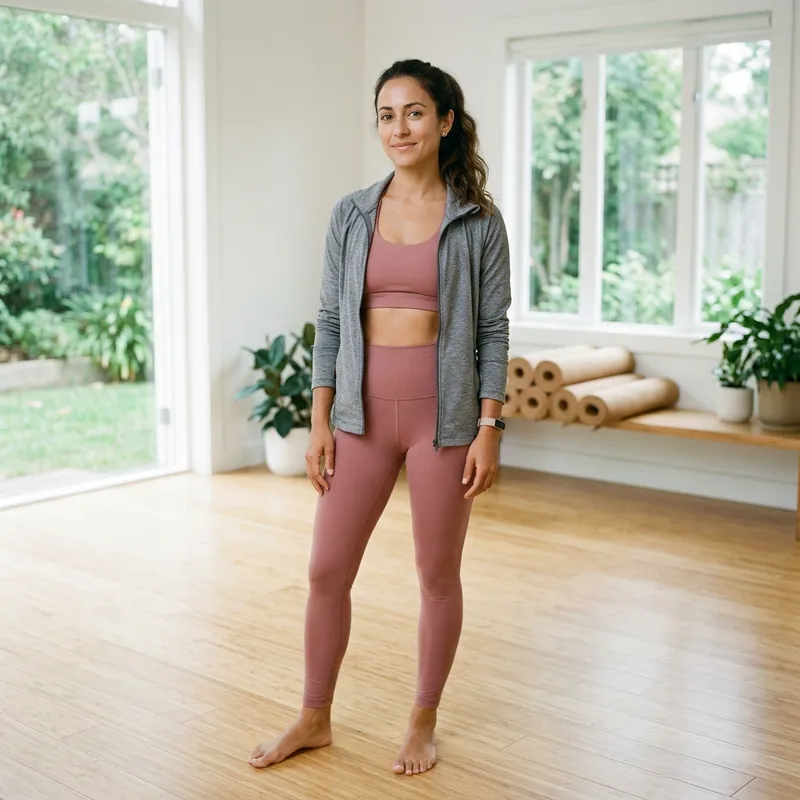 30-Year-Old Woman in Yoga Attire