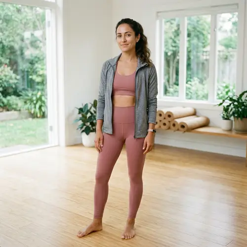 30-Year-Old Woman in Yoga Attire