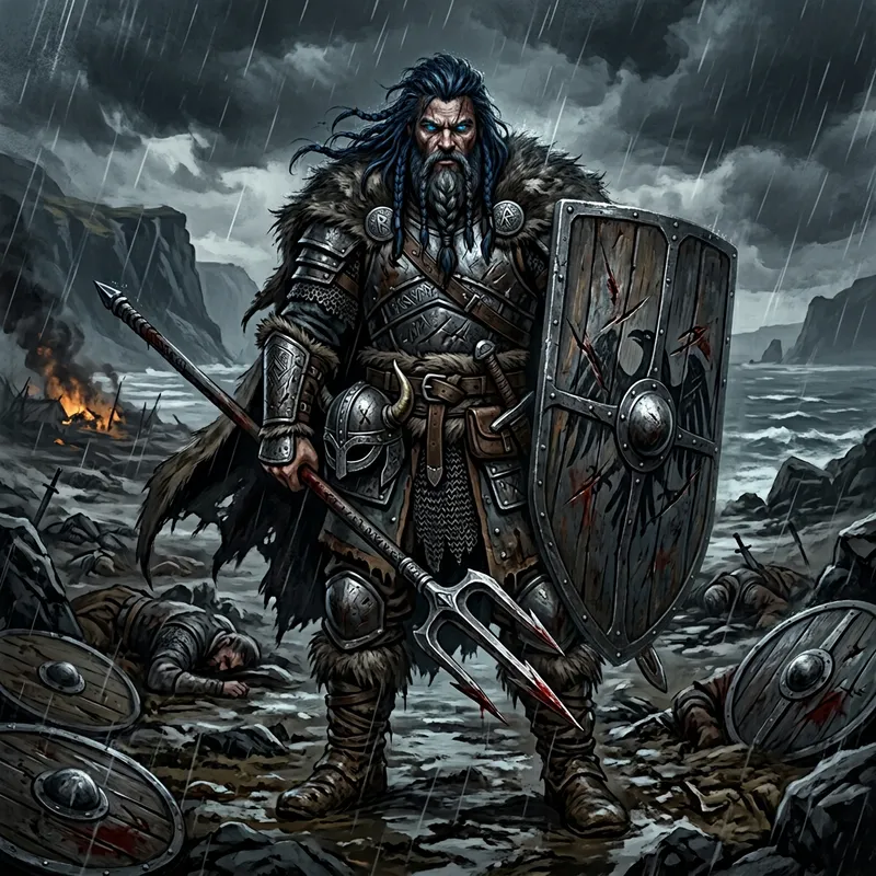 Viking Fighter: Grimdark D&D Character Illustration
