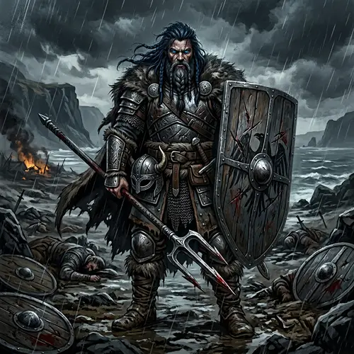 Viking Fighter: Grimdark D&D Character Illustration