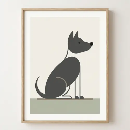 Minimalist Dog Art: Simple Geometric Design