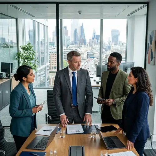 Diverse Leadership Decision-Making Meeting in Modern Office Setting