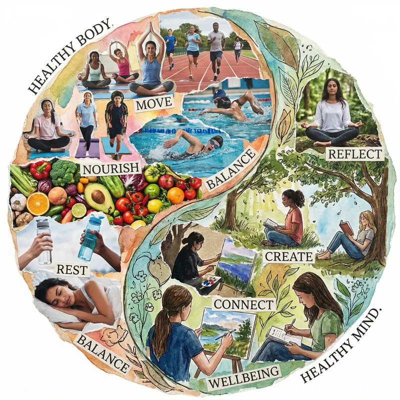 Healthy Body, Healthy Mind Collage Art Healthy Body, Healthy Mind Collage Art