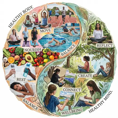 Healthy Body, Healthy Mind Collage Art