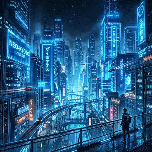 Ethereal Cyberpunk Cityscape at Night | Urban Energy