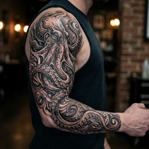 Octopus Sleeve Tattoo Design for Unique Arm Art