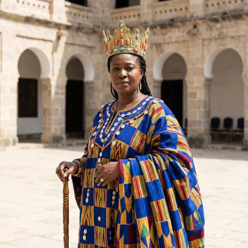African Mother Queen in Traditional Regalia - Symbol of Power and Wisdom