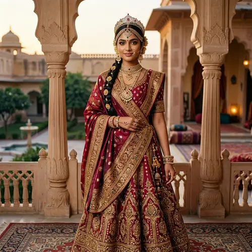 South Asian Young Princess in Traditional Regalia