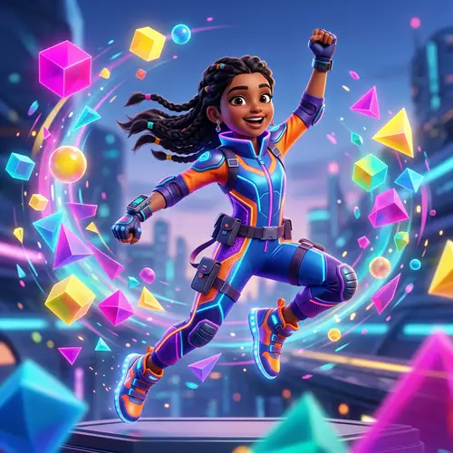Futuristic South Asian Girl 3D Animation Art