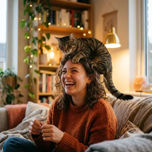 Playful Cat Hat Photo: Metaphorical Fun Imagery