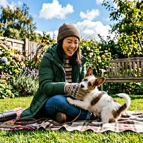 Charming Puppy playfully biting hand | Cute Dog Image