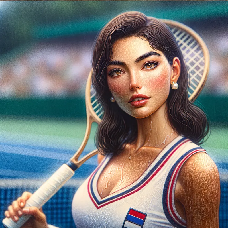Stunning 8k Portrait of Elegant Woman in Tennis Uniform Stunning 8k Portrait of Elegant Woman in Tennis Uniform