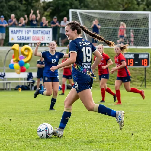 19-Year-Old Soccer Girl with Long Brown Braid