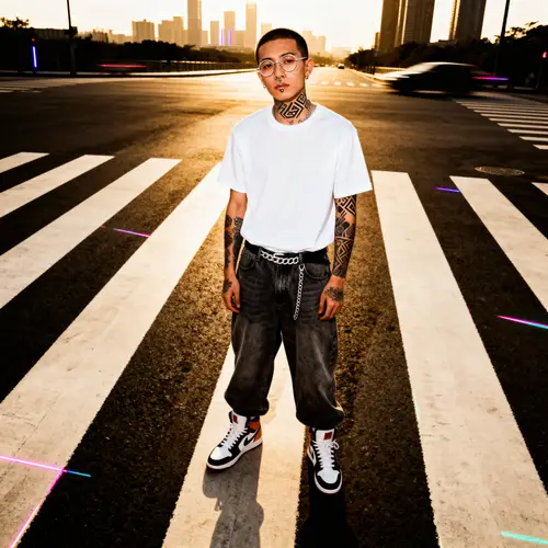 Cinematic Fashion on a Zebra Crossing