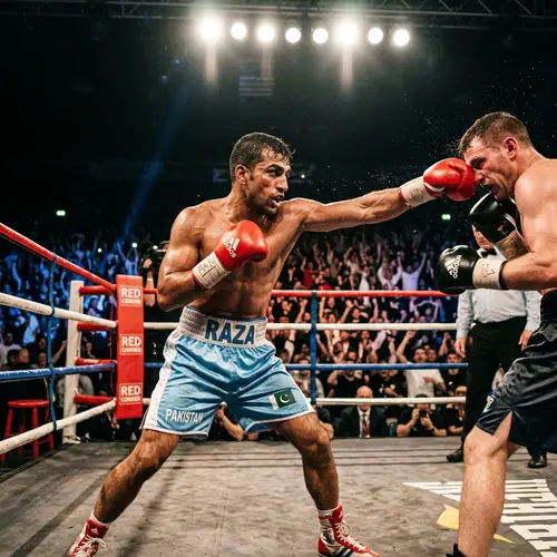 Powerful South Asian Boxer in Traditional Stance | Boxing Match