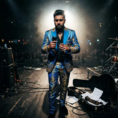 South Asian Musician with Taser: Captivating Stage Performance