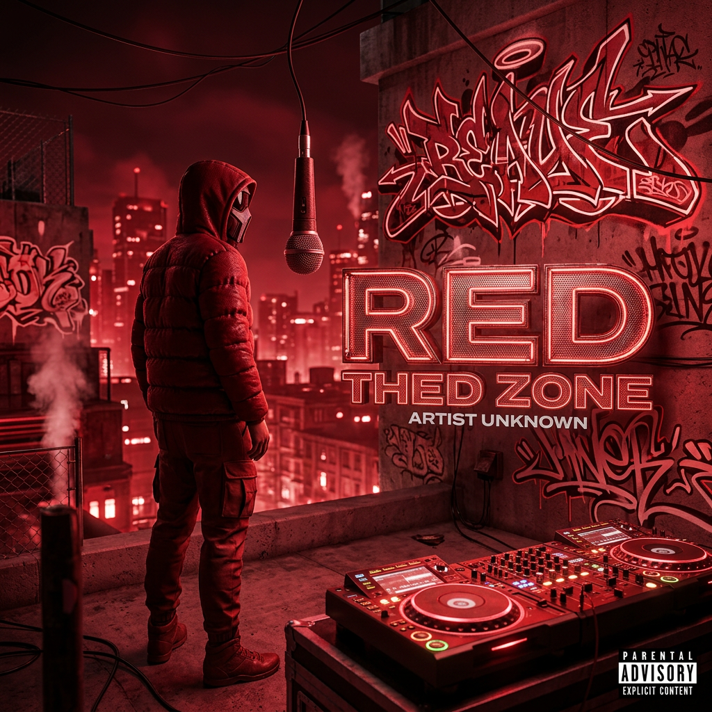 Alternative Red Rap Album Cover Art | 3D Cinematic Design | AI Art