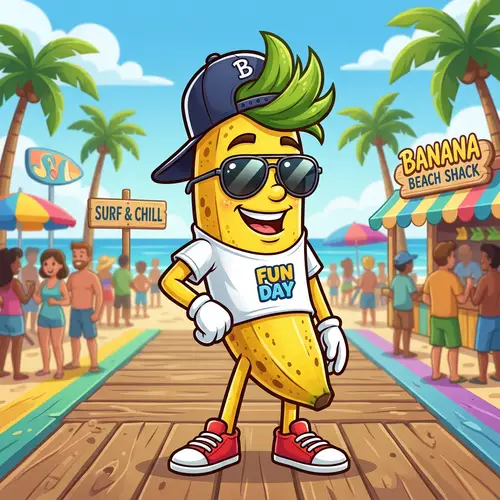 Fun Cartoon Banana Mascot Design