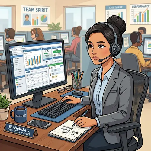 Professional Call Center Manager Clip Art for Your Website